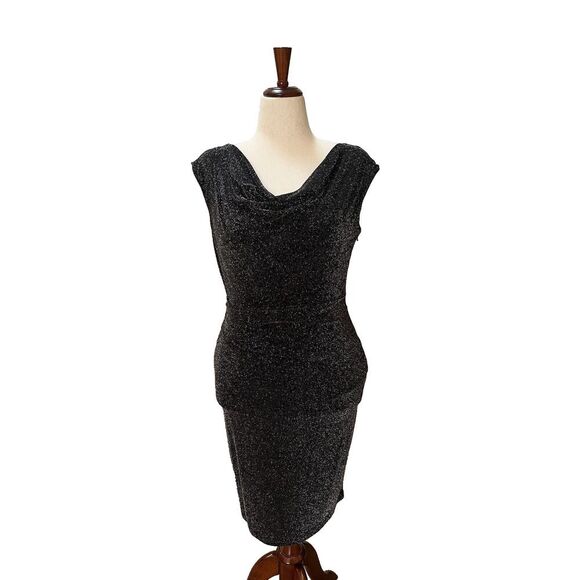 Vince Camuto Women’s Dress sz 10 Bodycon Glitter Cowl Neck Cocktail Holiday NYE - Picture 1 of 9